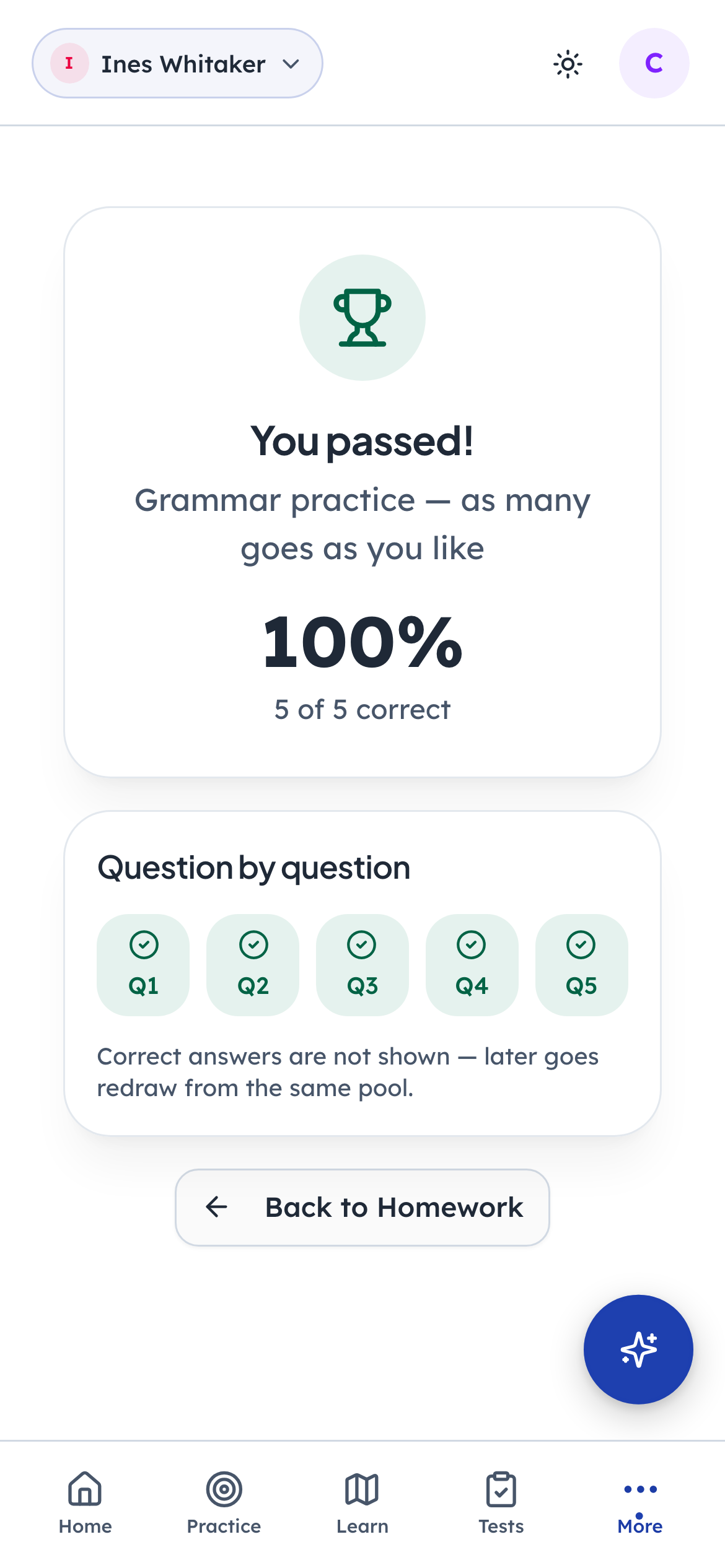 Marked the moment you press submit