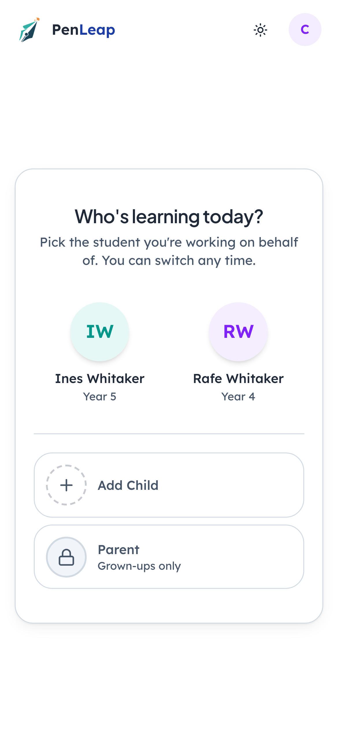 The child takes over the screen