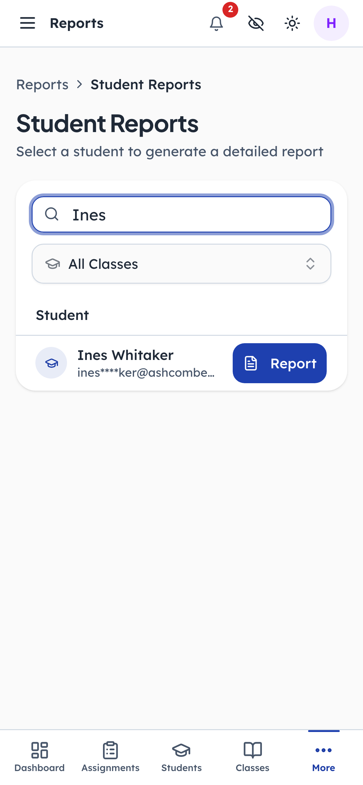 Search by name, or narrow to a class