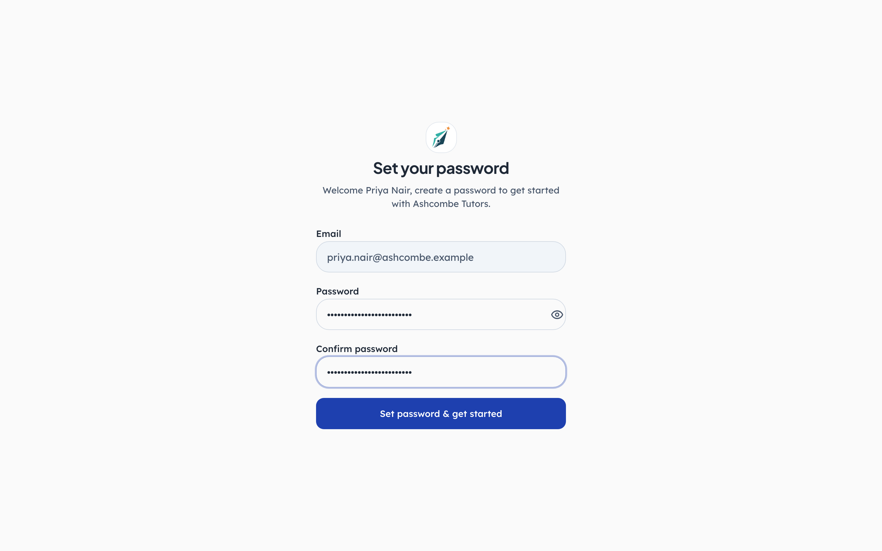 You set your own password — nobody sets it for you