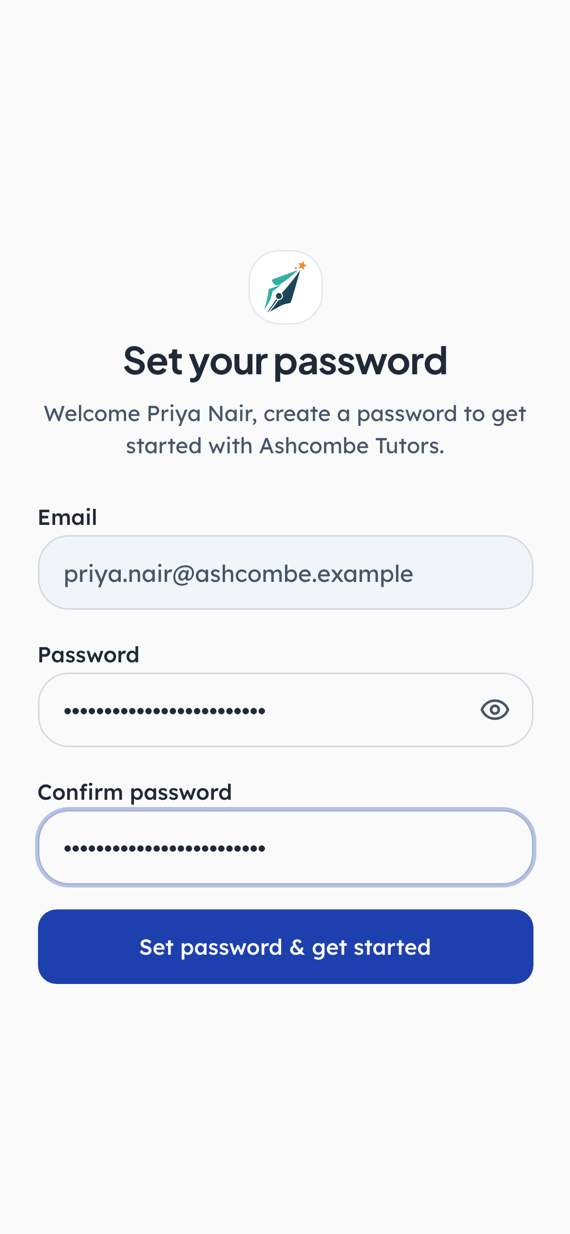 You set your own password — nobody sets it for you
